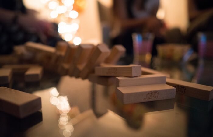 brown wooden blocks on table